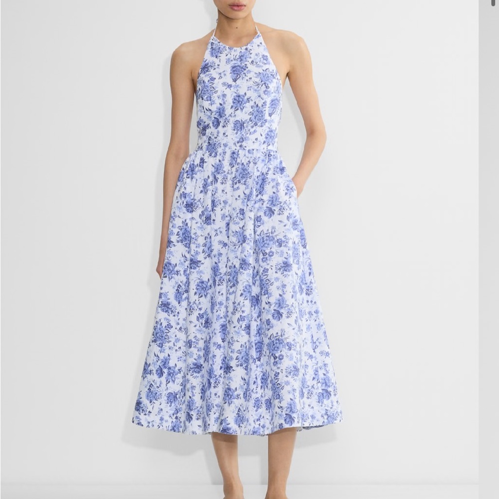 Aritzia Blue and White Floral Maxi Dress